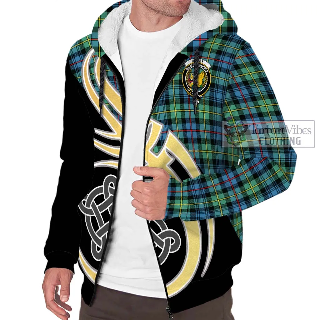 Bailey Ancient Tartan Sherpa Hoodie with Family Crest and Celtic Symbol Style