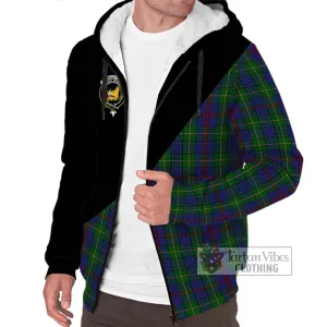 Bailey Tartan Sherpa Hoodie with Family Crest and Military Logo Style