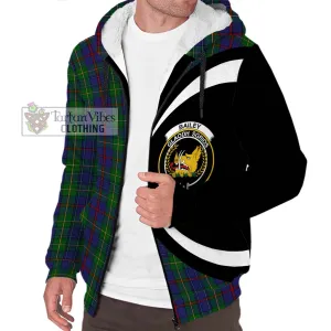 Bailey Tartan Sherpa Hoodie with Family Crest Circle Style