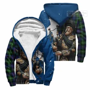 Baillie (Bailey) Tartan Sherpa Hoodie with Family Crest Scottish Bagpiper Vibes