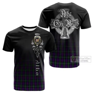 Baillie Highland Society Tartan Cotton T-shirt Featuring Alba Gu Brath Family Crest Celtic Inspired