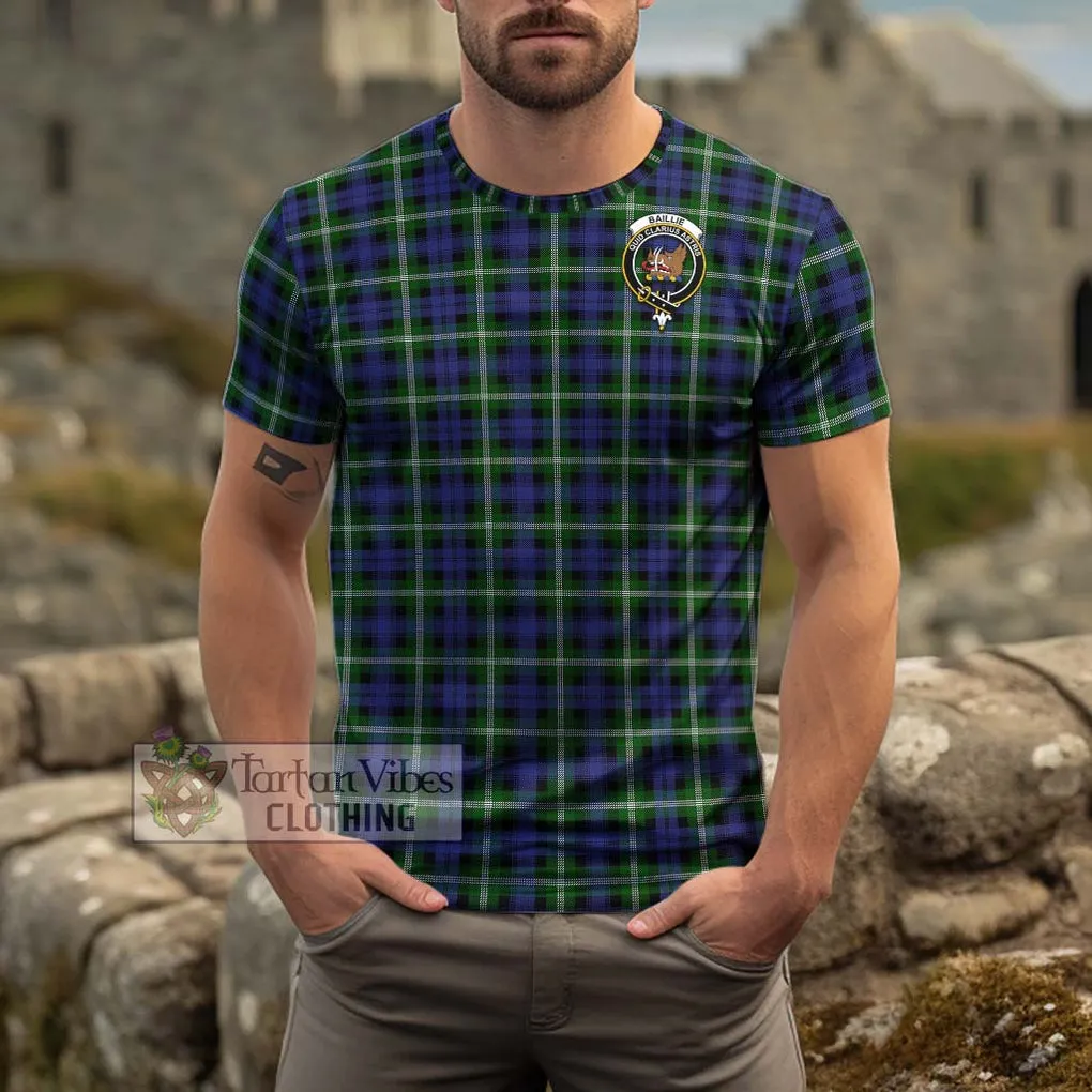 Baillie of Polkemmet Tartan Cotton T-Shirt with Family Crest