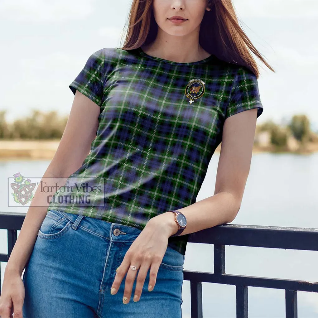 Baillie of Polkemmet Tartan Cotton T-Shirt with Family Crest