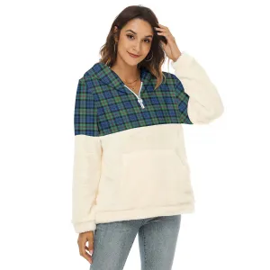 Baird Ancient Tartan Women's Borg Fleece Hoodie With Half Zip