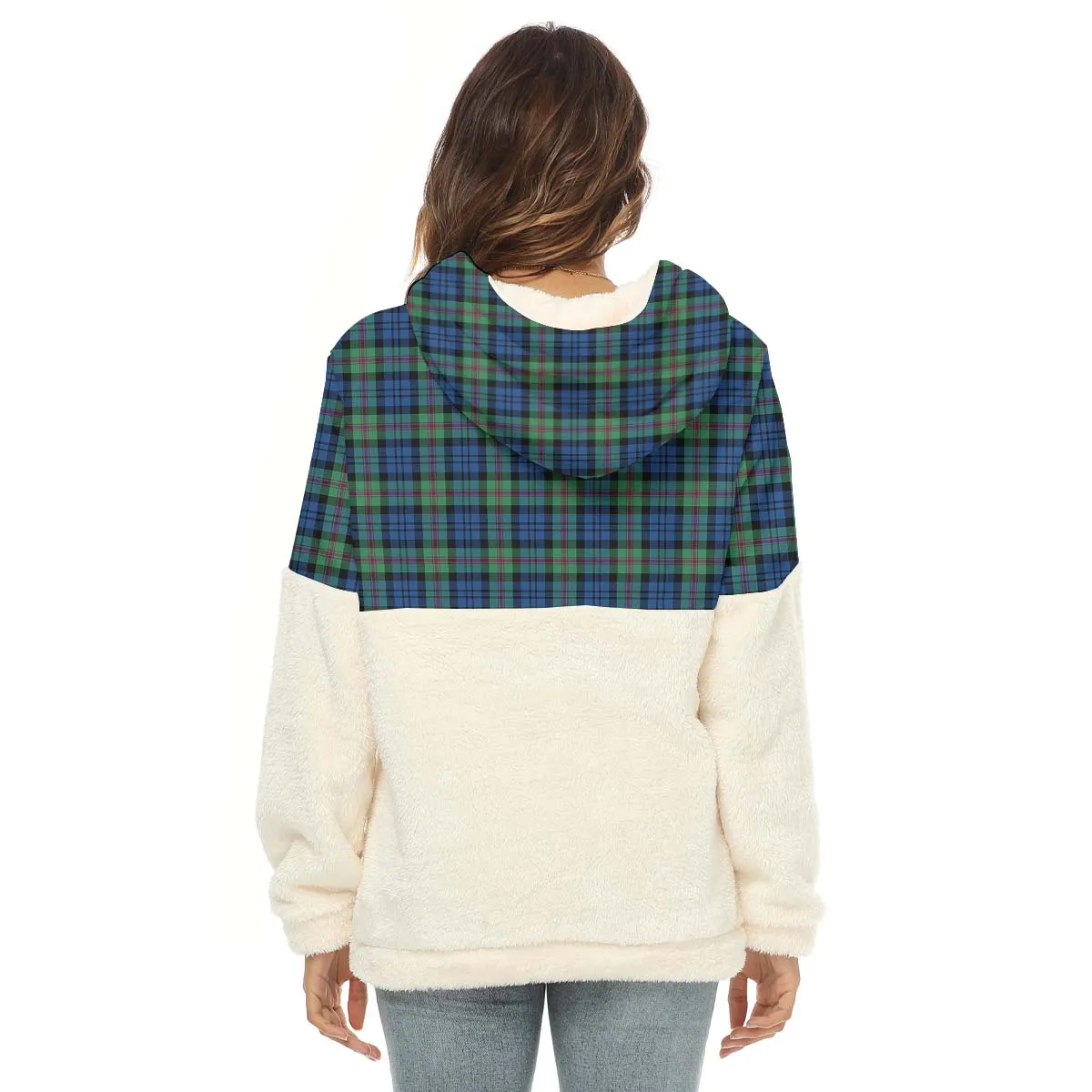 Baird Ancient Tartan Women's Borg Fleece Hoodie With Half Zip