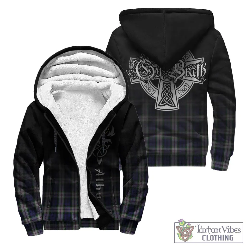 Baird Dress Tartan Sherpa Hoodie Featuring Alba Gu Brath Family Crest Celtic Inspired