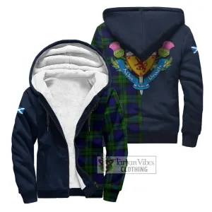 Bannatyne Tartan Sherpa Hoodie Alba with Scottish Lion Royal Arm Half Style