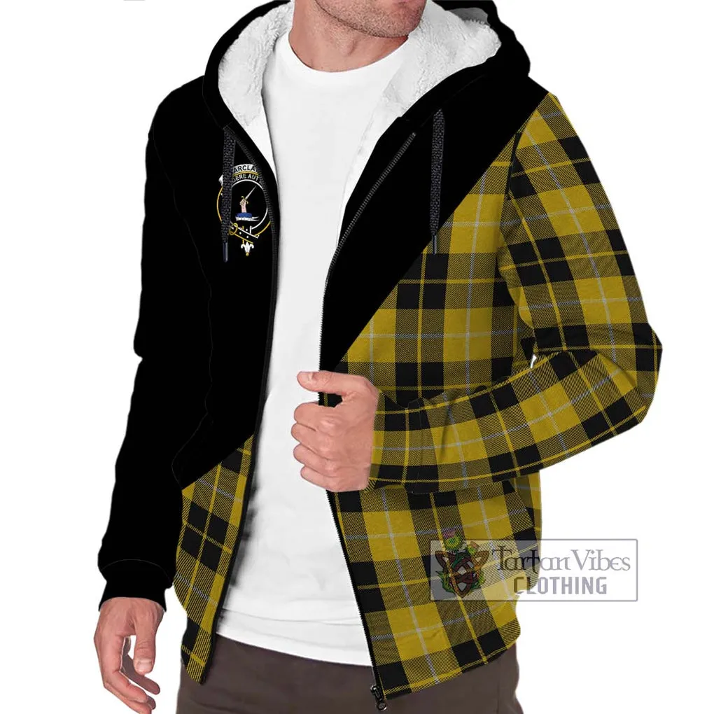 Barclay Dress Tartan Sherpa Hoodie with Family Crest and Military Logo Style