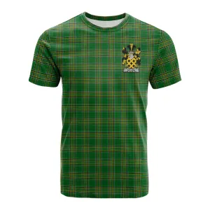 Bellew Irish Clan Tartan Cotton T-shirt with Coat of Arms