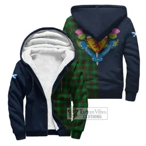 Beveridge Tartan Sherpa Hoodie Alba with Scottish Lion Royal Arm Half Style