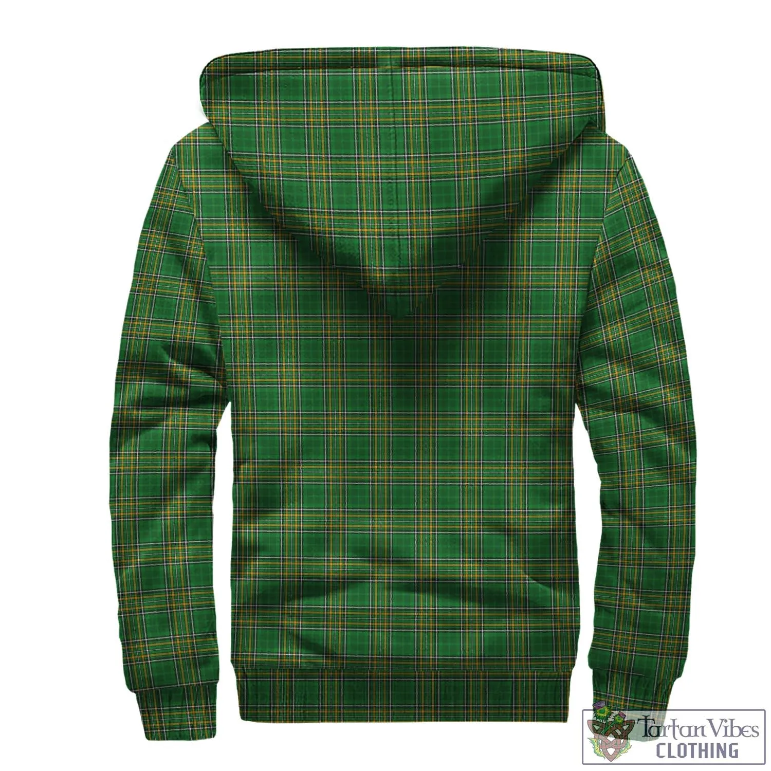 Bland Irish Clan Tartan Sherpa Hoodie with Coat of Arms