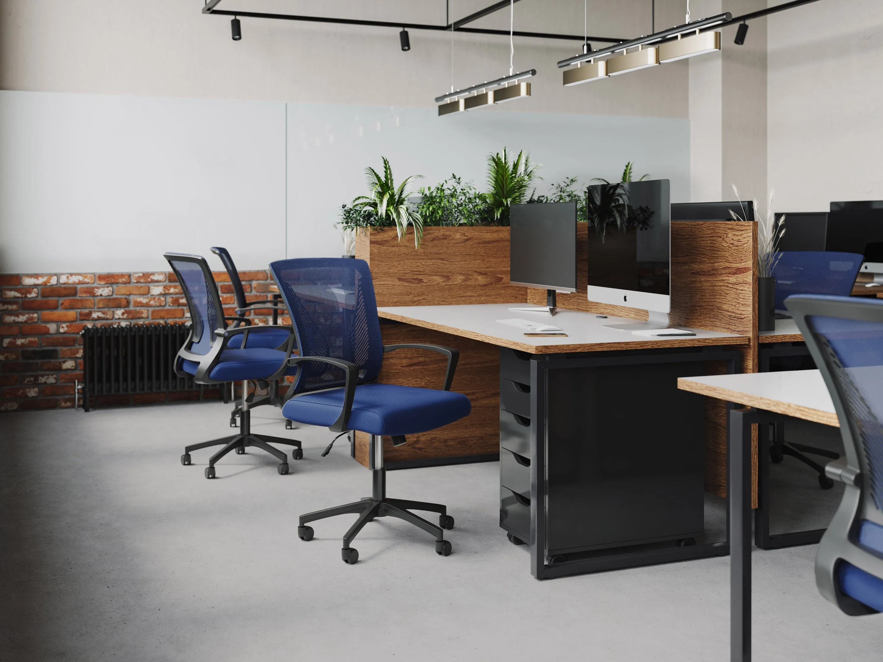 Blue and Black Mesh Office Chair