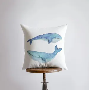 Blue Watercolor Whales | Pillow Cover | Throw Pillow | Home Decor | Modern Decor | Pillow | Ocean | Gift for her | Accent Pillow Cover | Sea