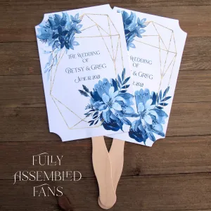 Blue Wedding Fans