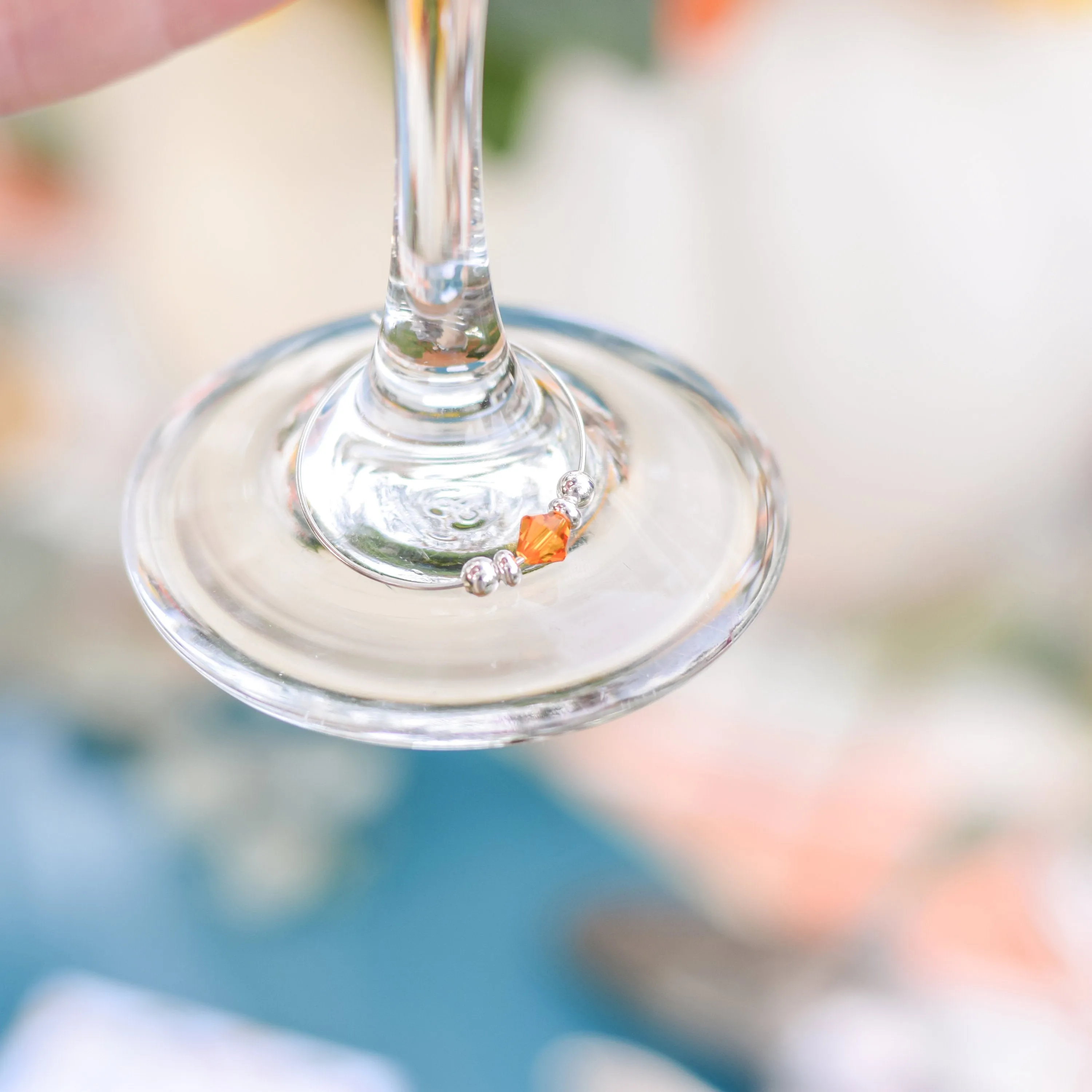 Blush Wedding Favors, Swarovski Crystal Wine Charms