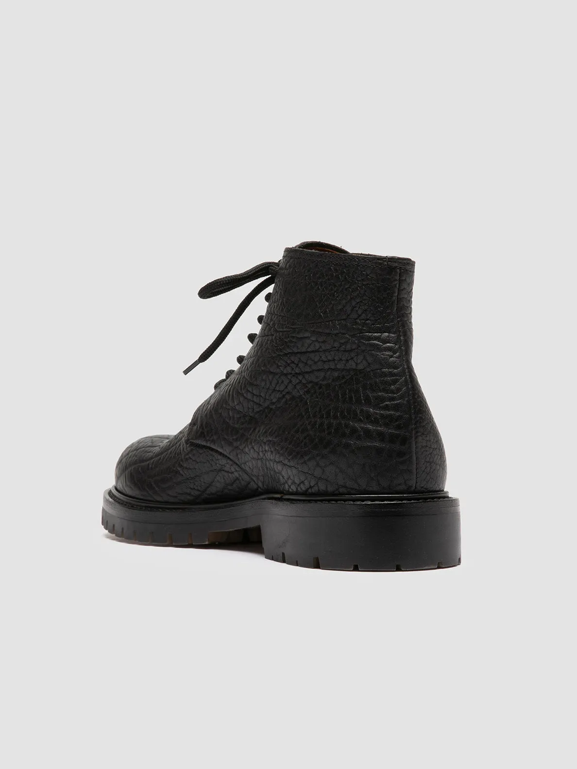 BOSS 011 - Black Leather Lace-up Boots