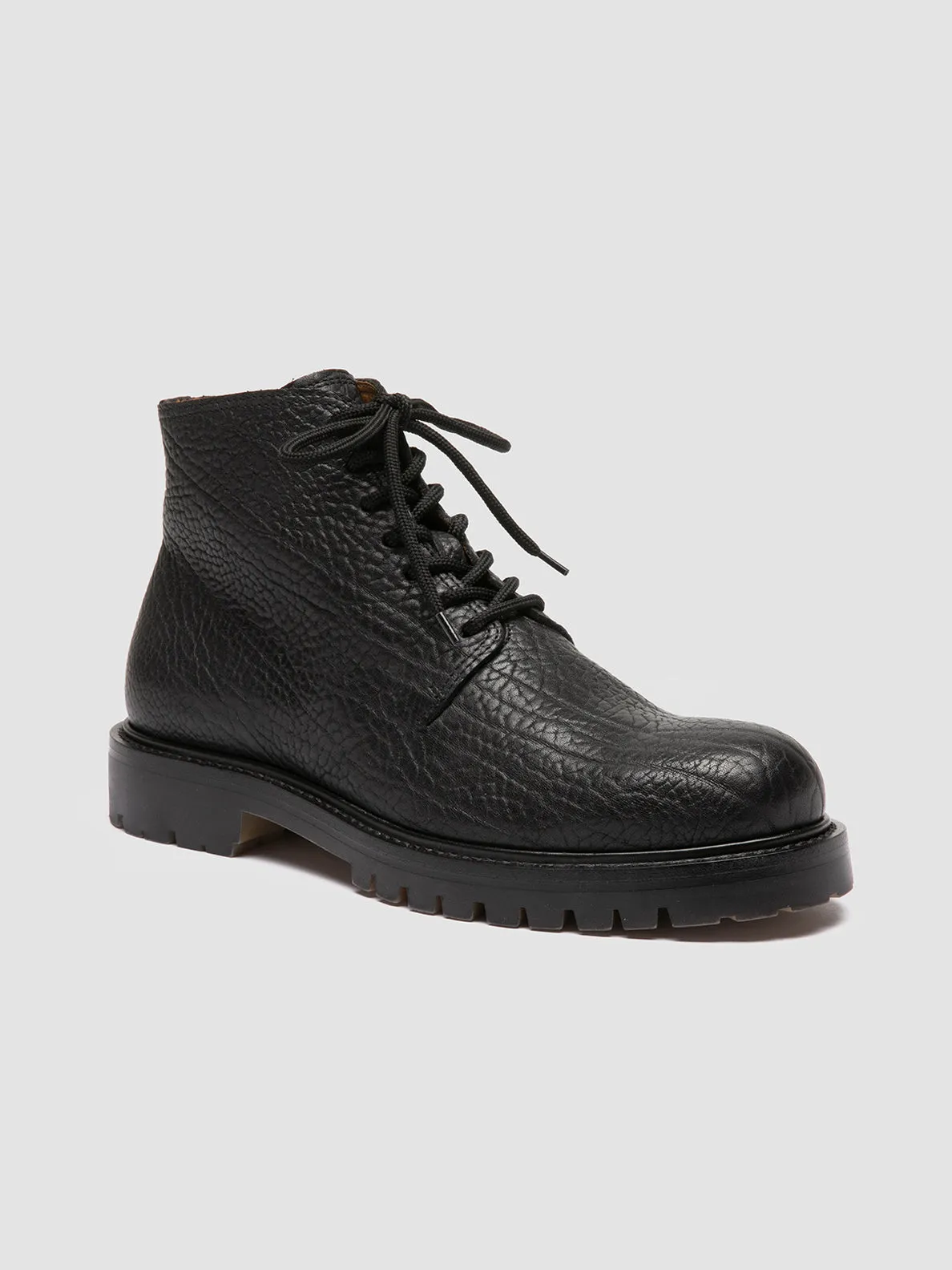 BOSS 011 - Black Leather Lace-up Boots