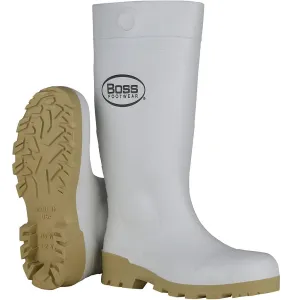 Boss 380-900/14 16" White PVC Plain Toe Boot