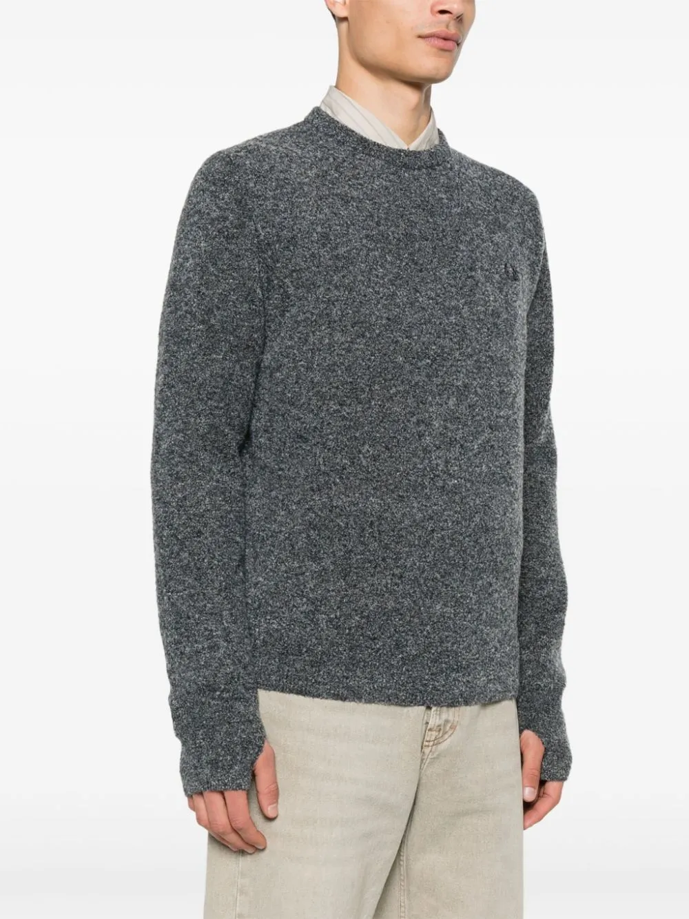 bouclé crew-neck sweater