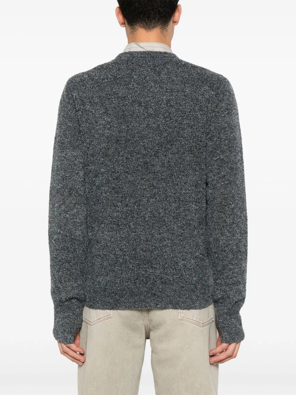 bouclé crew-neck sweater