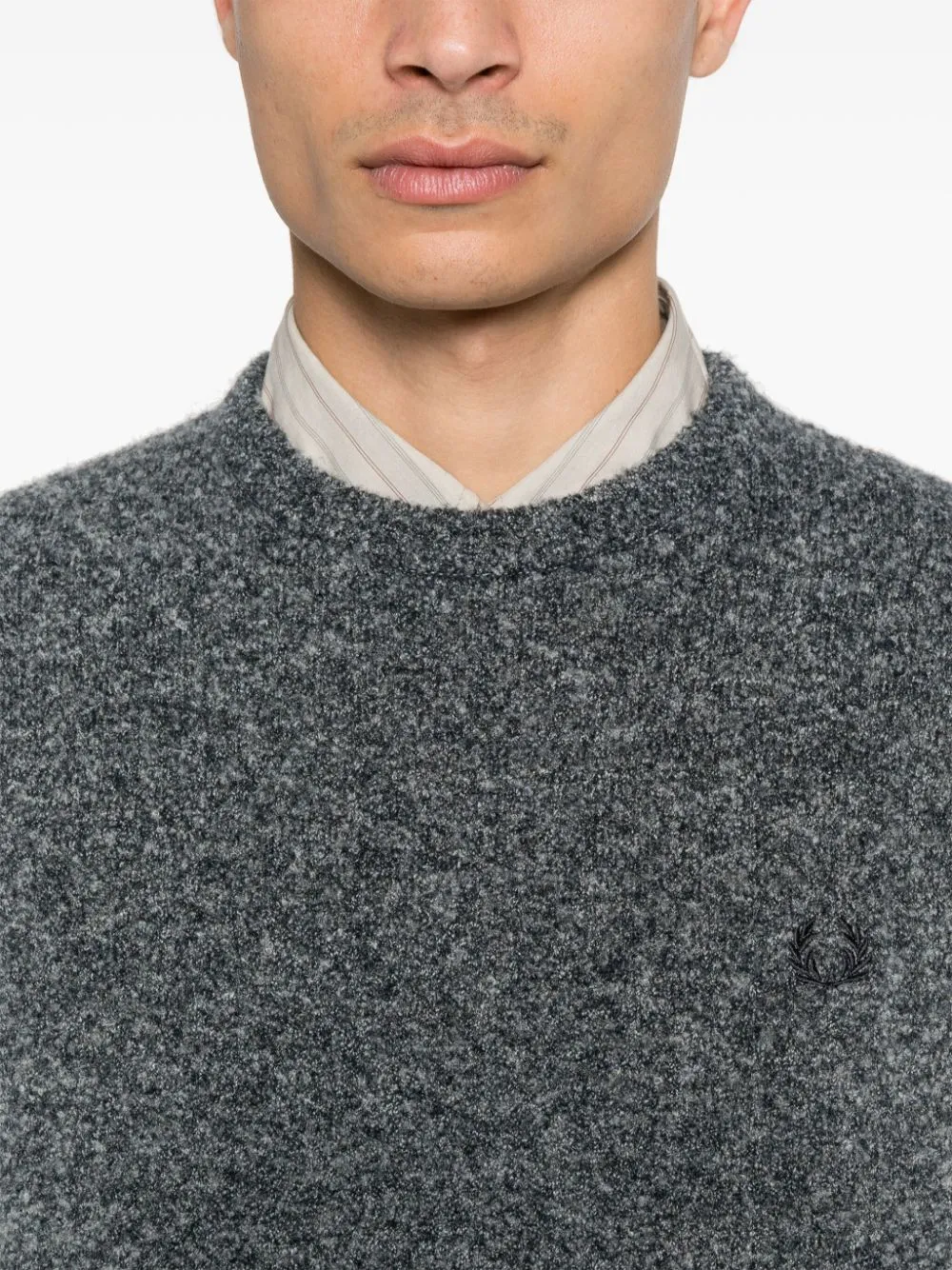 bouclé crew-neck sweater