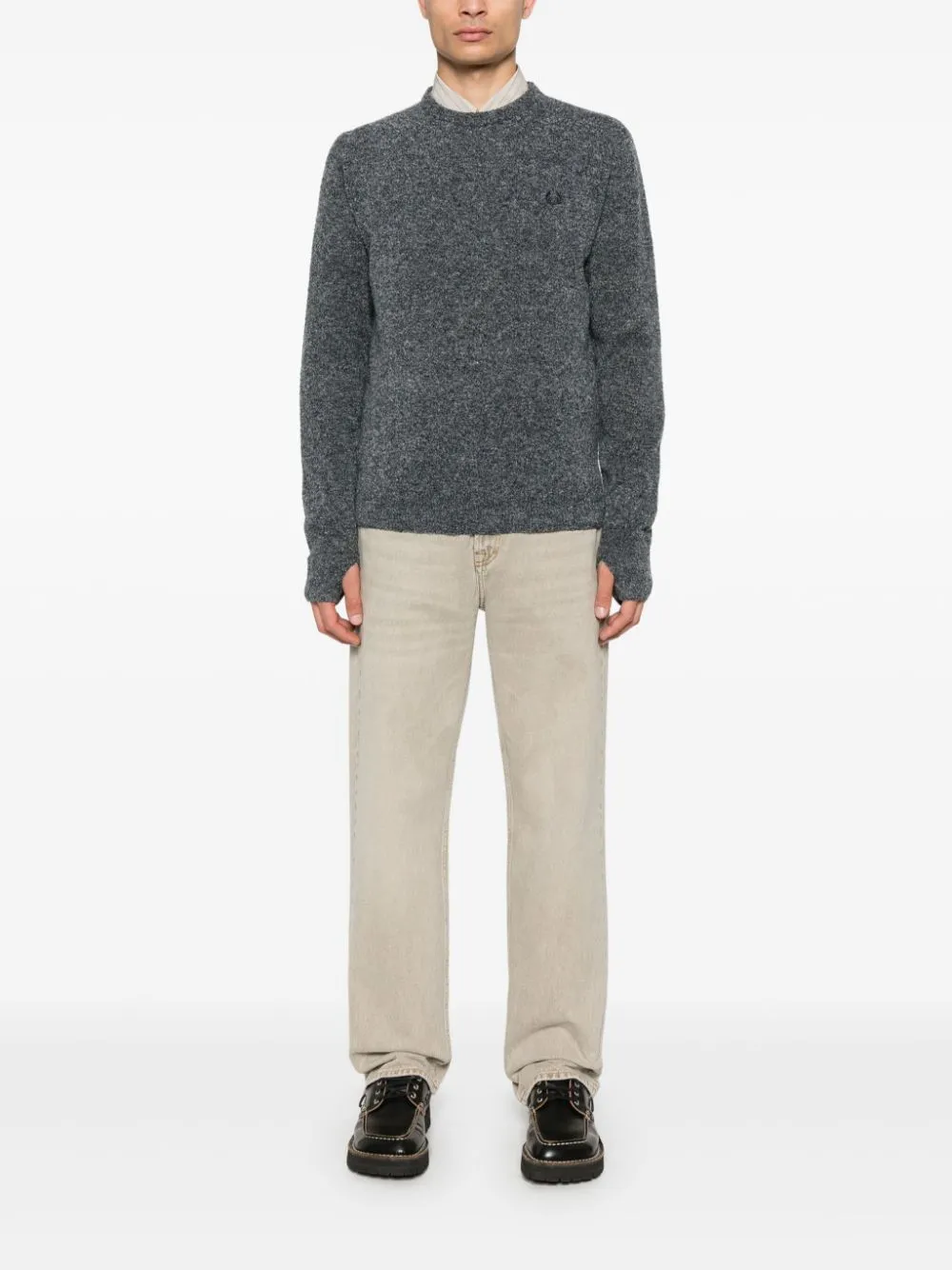 bouclé crew-neck sweater