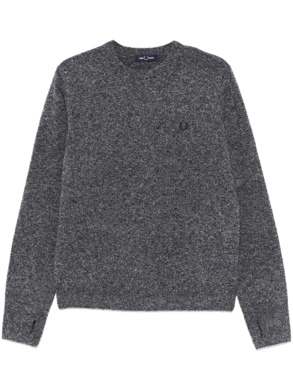 bouclé crew-neck sweater