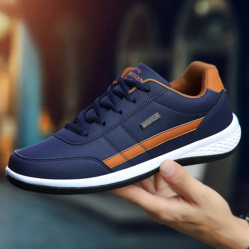 Breathable Italian casual sneakers for men, featuring non-slip vulcanized soles and a comfortable, stylish design for everyday wear.