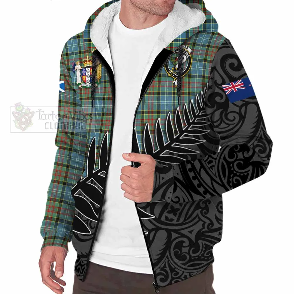 Brisbane Crest Tartan Sherpa Hoodie with New Zealand Silver Fern Half Style