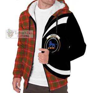 Bruce Modern Tartan Sherpa Hoodie with Family Crest Circle Style