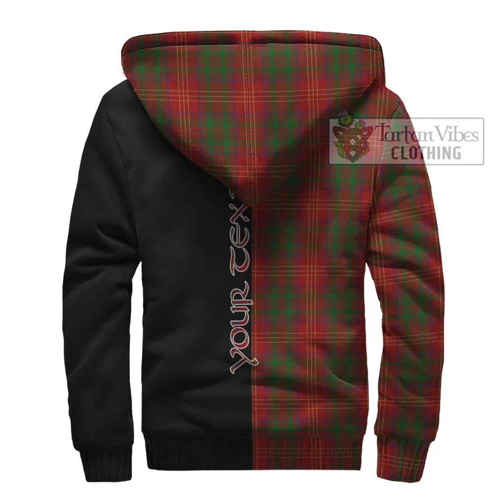 Burns Tartan Sherpa Hoodie with Family Crest and Half Of Me Style