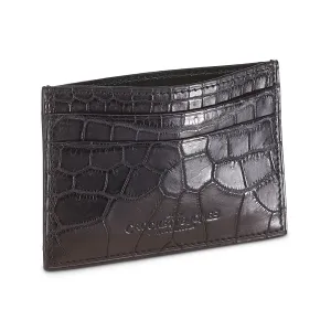 Card Holder Black Crocodile