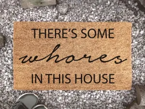 Cardi B Doormat, WAP Mat, Cardi B, Custom Coir Mat, Music Gift, Welcome Mat, There's Some Whores In This House