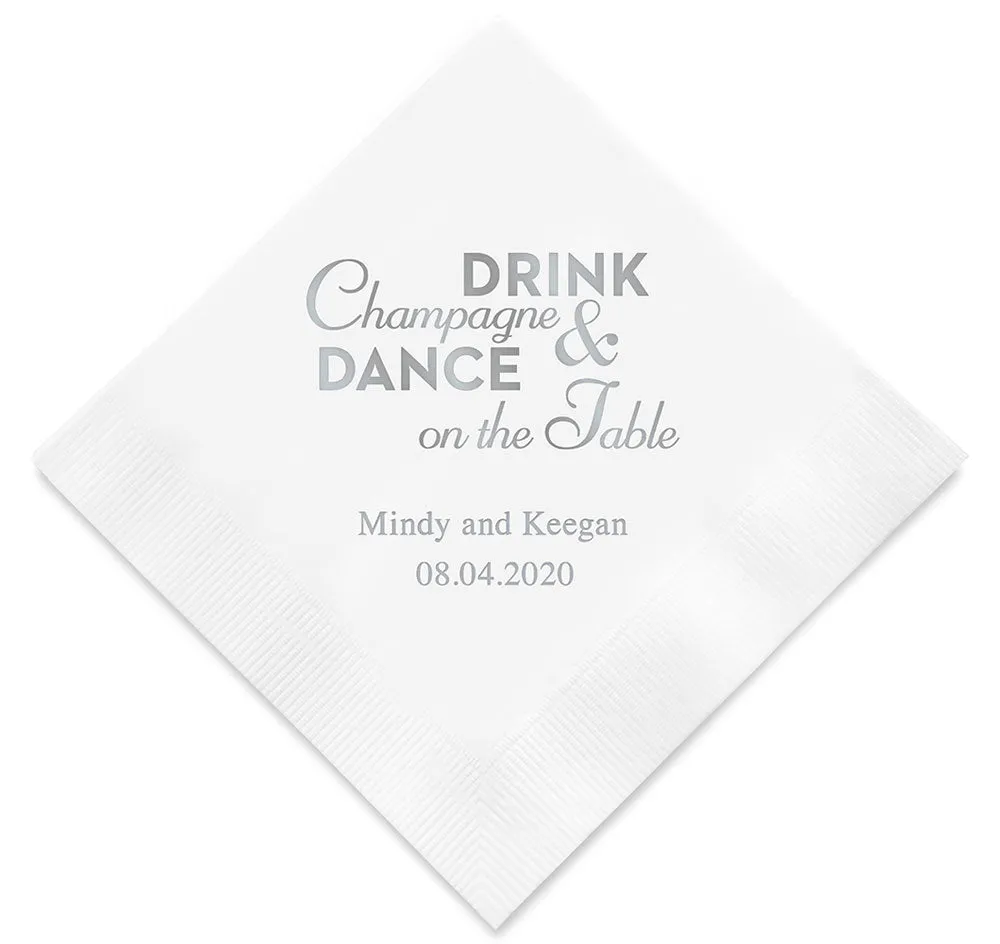 Champagne & Dance Personalized Napkins