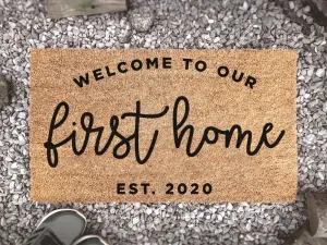 Coolspod- Outdoor Mat- First Home Doormat, Personalized Family Mat, Custom Coir Doormat, Housewarming Gift, Realtor Gift