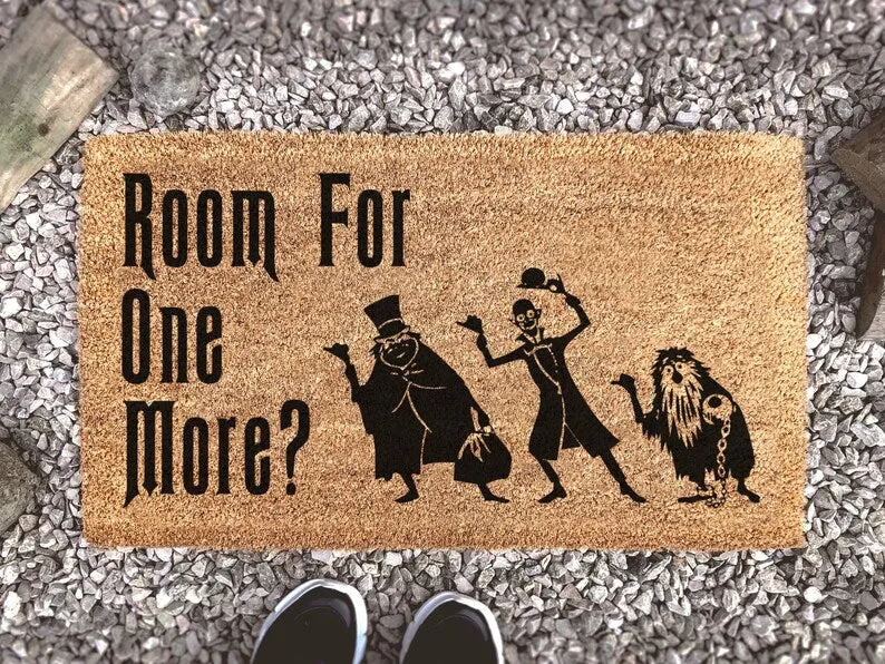 Coolspod- Outdoor Mat- Hitchhiking Ghosts, Room For One More, Welcome Foolish Mortals Doormat, Haunted Mansion