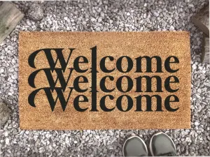 Coolspod- Outdoor Mat- Stacked Retro Welcome Doormat, Welcome Door Mat, New Home Gift, Front Door Decor