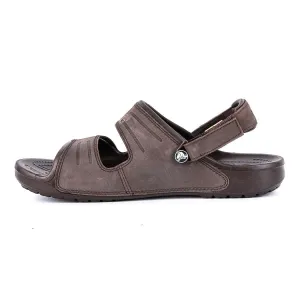 Crocs Yukon Two Strapped Casual Sandals Nubuck Leather Brown Colour For Men