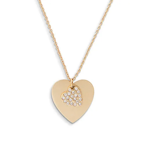 Crystal Double Swing Heart Necklace