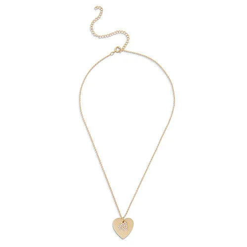 Crystal Double Swing Heart Necklace