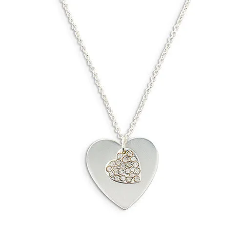 Crystal Double Swing Heart Necklace