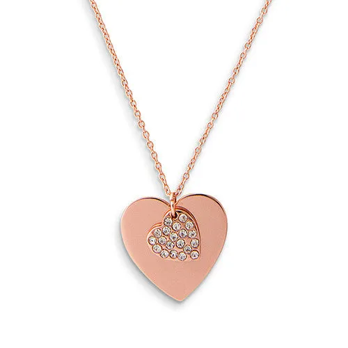 Crystal Double Swing Heart Necklace