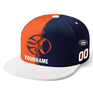 Custom Blue Orange Colorado Hat Sport Design Cap Stitched Adjustable Personalized PR067B-D028017-21