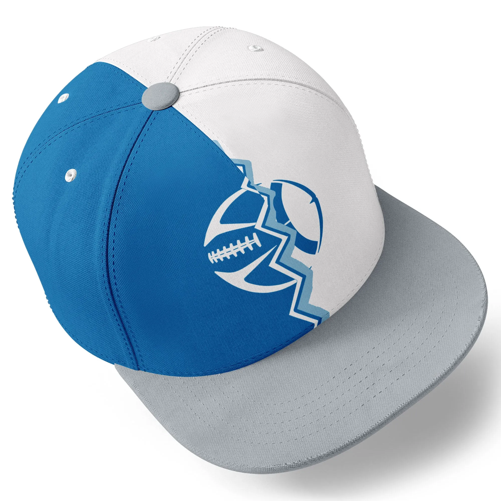 Custom Blue White Michigan Hat Sport Design Cap Stitched Adjustable Personalized PR067B-D028017-6