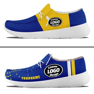 Custom Blue Yellow Los Angeles Sneaker Shoes Combo Offer Personalized Combo ZH-D020289-15