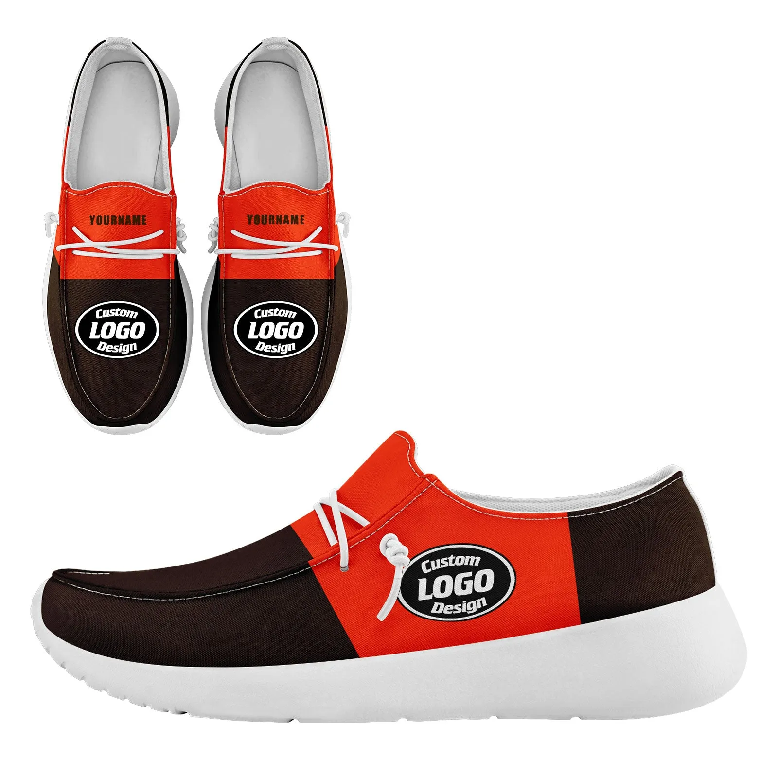 Custom Brown Orange Cleveland Sneaker Shoes Combo Offer Personalized Combo ZH-D020289-8