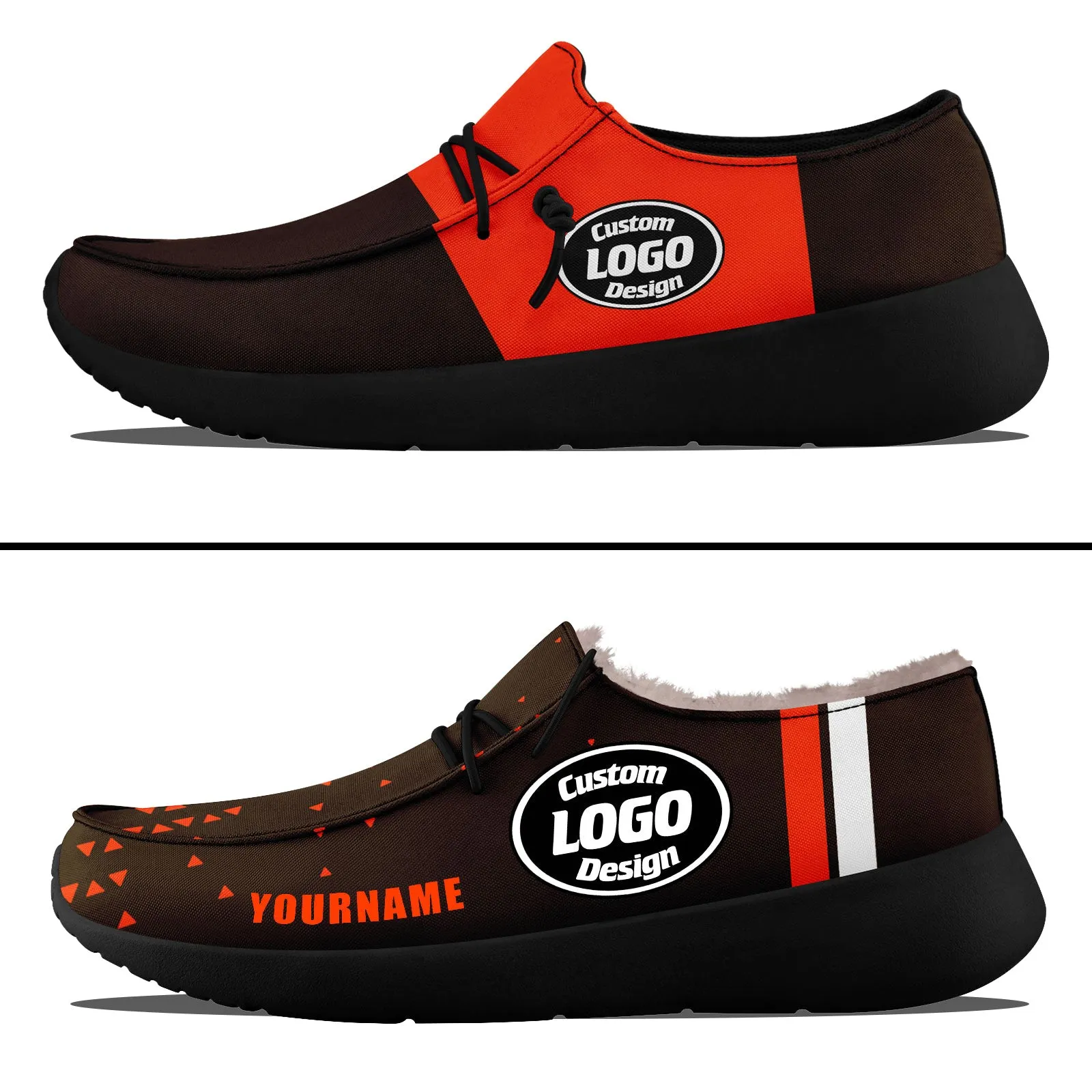 Custom Brown Orange Cleveland Sneaker Shoes Combo Offer Personalized Combo ZH-D020289-8