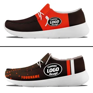 Custom Brown Orange Cleveland Sneaker Shoes Combo Offer Personalized Combo ZH-D020289-8