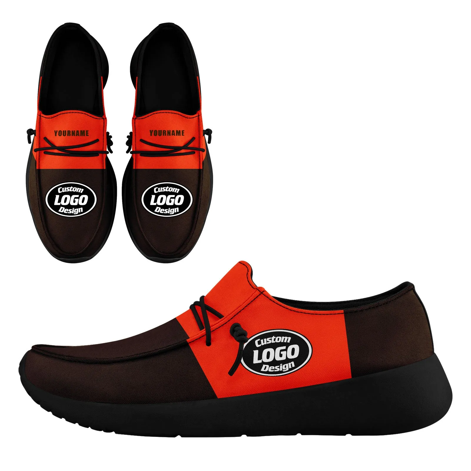 Custom Brown Orange Cleveland Sneaker Shoes Combo Offer Personalized Combo ZH-D020289-8