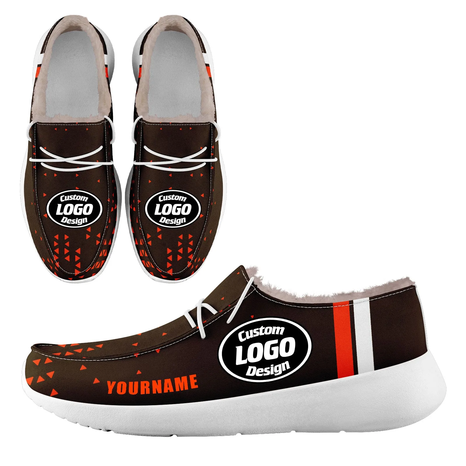 Custom Brown Orange Cleveland Sneaker Shoes Combo Offer Personalized Combo ZH-D020289-8